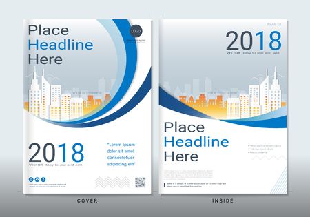 Covers design with space for photo background, Can be adapt to annual report, brochure, flyer, leaflet, fact sheet, sale kit, catalog, magazine, booklet, portfolio, poster, Vector template in A4 size.のイラスト素材