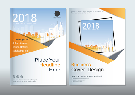Covers design with space for photo background, Can be adapt to annual report, brochure, flyer, leaflet, fact sheet, sale kit, catalog, magazine, booklet, portfolio, poster, Vector template in A4 size.のイラスト素材