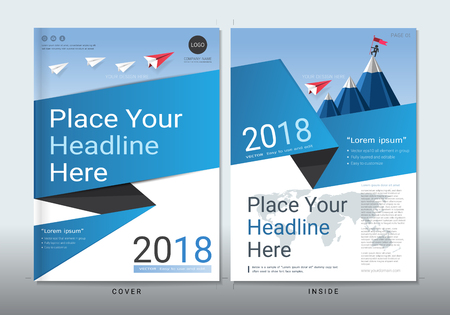 Covers design with space for photo background, Can be adapt to annual report, brochure, flyer, leaflet, fact sheet, sale kit, catalog, magazine, booklet, portfolio, poster, Vector template in A4 size.のイラスト素材
