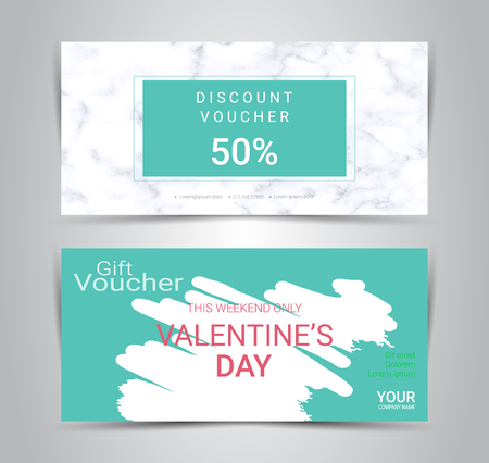 Valentine's Day gift certificate and voucher promotion templateのイラスト素材