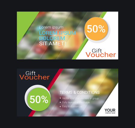 Gift vouchers with blurred background gradient mesh.のイラスト素材