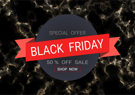 Black Friday sale inscription design template, Concept of advertising for seasonal offer with abstract background Vector illustration.のイラスト素材