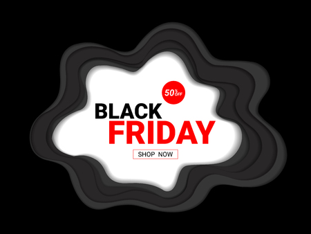 Black Friday sale inscription design template, Concept of advertising for seasonal offer with abstract background, It's fully layered and editable, Easy to customize it to fit your needs.のイラスト素材