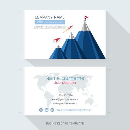 Name card or business card design template,The style is simple, also modern and elegant and it can be suitable for company name, It's fully layered and editable, Easy to customize it to fit your needsのイラスト素材
