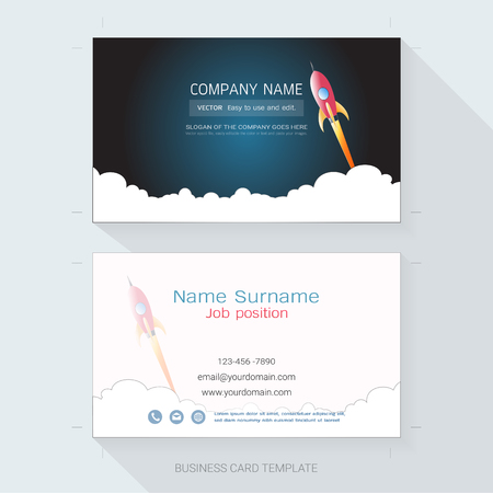 Name card or business card design template,The style is simple, also modern and elegant and it can be suitable for company name, It's fully layered and editable, Easy to customize it to fit your needsのイラスト素材