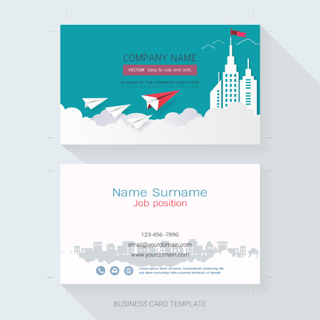 Name card or business card design template,The style is simple, also modern and elegant and it can be suitable for company name, It's fully layered and editable, Easy to customize it to fit your needsのイラスト素材