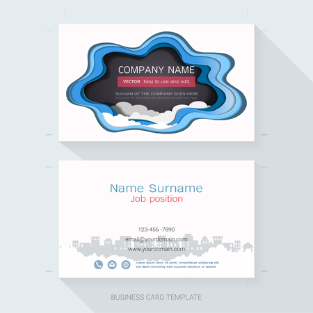 Name card or business card design template,The style is simple, also modern and elegant and it can be suitable for company name, It's fully layered and editable, Easy to customize it to fit your needsのイラスト素材