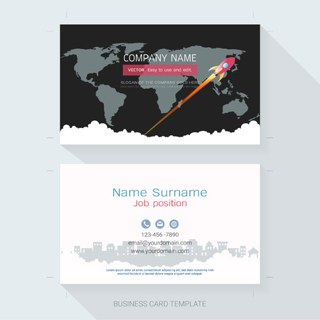 Name card or business card design template,The style is simple, also modern and elegant and it can be suitable for company name, It's fully layered and editable, Easy to customize it to fit your needsのイラスト素材