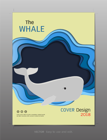 Covers design template, Inspiration for save the whale concept, Use for your design all media, Easy to use and edit by add your own logo, images, and text, whatever you want.のイラスト素材