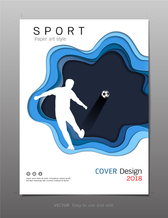 Covers book design template vector, Sport football club concept, Can be adapt to annual report, brochure, flyer, leaflet, fact sheet, sale kit, catalog, magazine, booklet, portfolio, poster.のイラスト素材