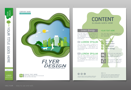 Covers book design template vector, Green energy concept, Can be adapt to annual report, brochure, and more.のイラスト素材