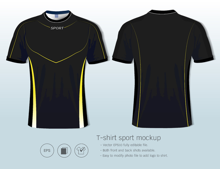 T-shirt sport design template for football club or all sportswear, Front and back shots available, Ready for customization logo and name, Easily to change colors and lettering styles in your team.のイラスト素材