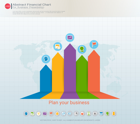 Abstract bar graph, Communicates data through charts, graphsのイラスト素材