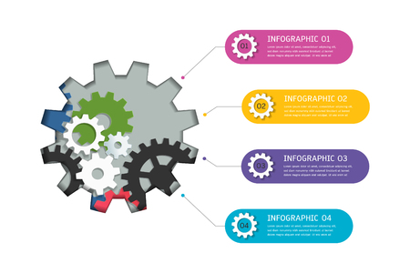 Gears infographic template for business presentationのイラスト素材