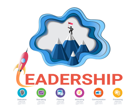Leadership skills infographic templateのイラスト素材