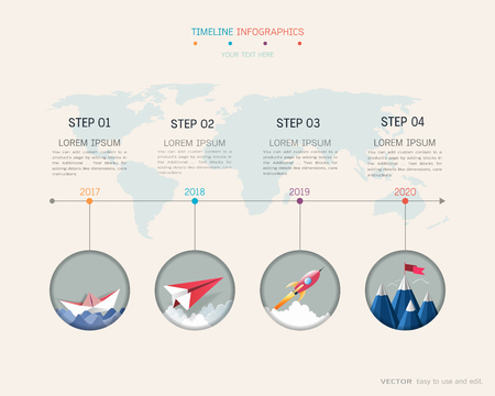 Milestone timeline infographic design, Road map or strategic plan templateのイラスト素材