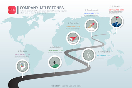 Milestone timeline infographic design Vector illustration.のイラスト素材