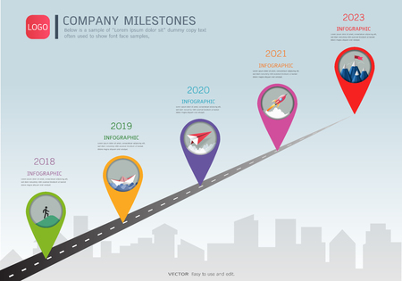 Milestone timeline infographic design Vector illustration.のイラスト素材