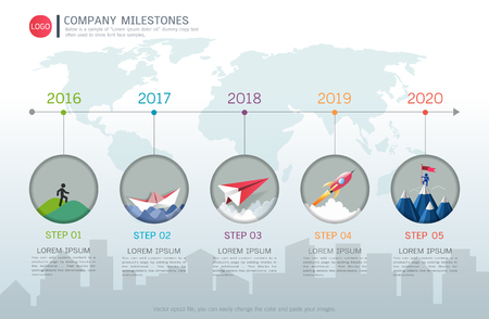 Milestone timeline infographic design Vector illustration.のイラスト素材