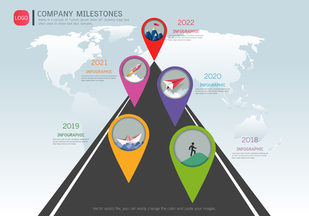 Milestone timeline infographic design Vector illustration.のイラスト素材