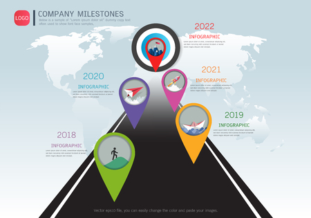 Milestone timeline infographic design Vector illustration.のイラスト素材