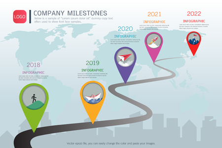 Milestone timeline infographic design Vector illustration.のイラスト素材