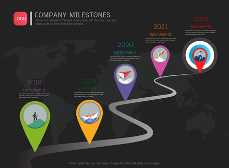 Milestone timeline infographic design Vector illustration.のイラスト素材