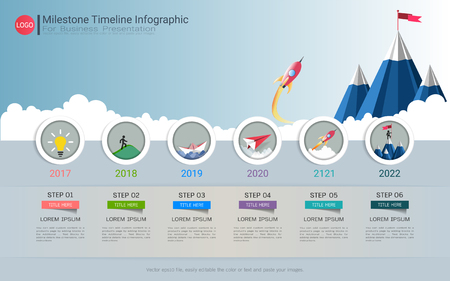 Milestone timeline infographic design.のイラスト素材