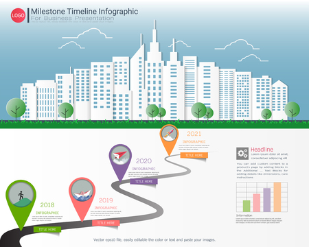 Milestone timeline infographic design.のイラスト素材