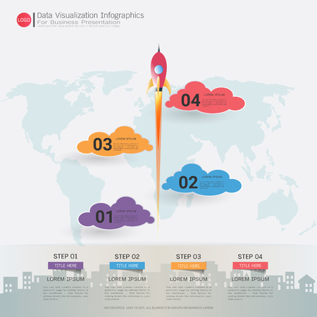 Data Visualization infographic design, Road map or strategic plan to define company values, Can be used milestones for scheduling in project management to mark specific points along a project timelineのイラスト素材
