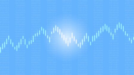 Business candlestick and financial graph chart suitable for Forex stock market investment trading concept, Global network connection and Business analytics on abstract background.のイラスト素材