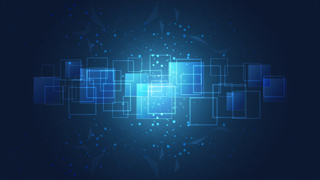 Abstract global technology with digital circuit boards background, Symbol of international communication, World connected, Social media, Globalization business and networking concept.のイラスト素材