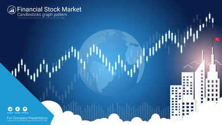 Candlestick patterns is a style of financial chart, Suitable for forex stock market investment trading concept and used to describe price movements of a security, derivative, or currency.のイラスト素材