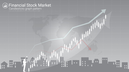 Forex stock market investment trading concept, Candlestick pattern with bullish and bearish is a style of financial chart, Suitable for describe price movements of a security, derivative, or currency.のイラスト素材