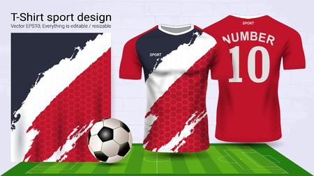 Soccer jersey and t-shirt sport mockup templateのイラスト素材
