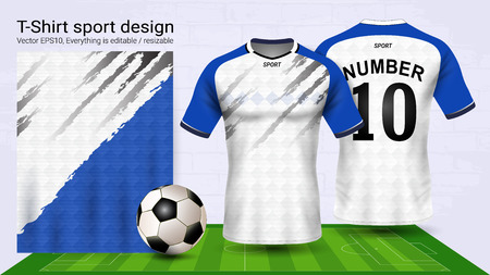 Soccer jersey and t-shirt sport mockup templateのイラスト素材