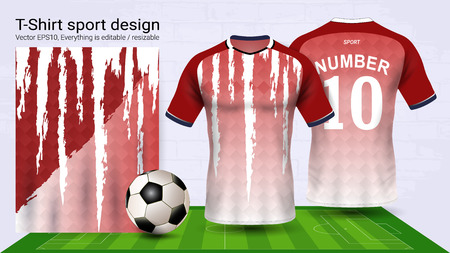 Soccer jersey and t-shirt sport mockup templateのイラスト素材