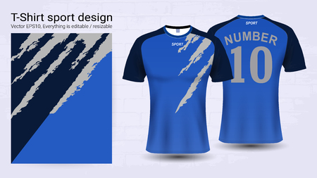 Soccer jersey and t-shirt sport mockup templateのイラスト素材