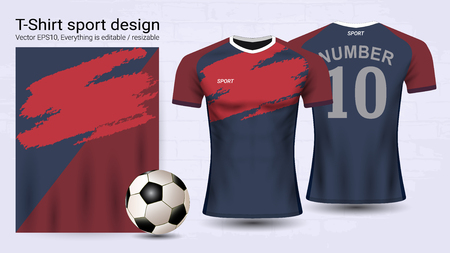 Soccer jersey and t-shirt sport mockup templateのイラスト素材