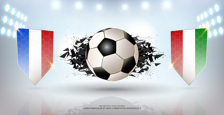 Abstract Background, Vector Banner Explosion Effect, Realistic 3d ball with flag element for design cards, invitations, gift cards, flyers, brochuresのイラスト素材