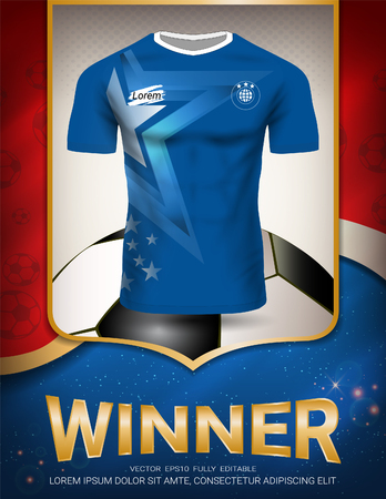 Champions are the Winners Concept, Sport Poster Template with Soccer Jersey Uniform.のイラスト素材