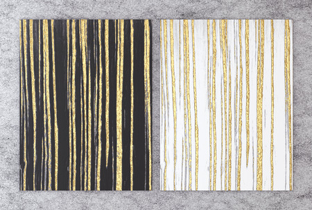 3D rendering of black and white marble with golden foil for wedding and greeting invitation card or your project interior design decorative tile, High quality seamless realistic texture background.の写真素材