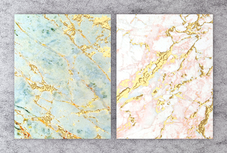 3D rendering of natural marble with golden foil texture for wedding and greeting invitation card or your project interior design decorative tile, High quality seamless realistic texture background.の写真素材