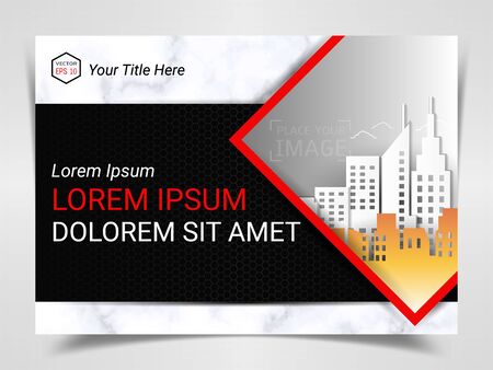 Print Advertising Ready Template, A4 Size Design for Company Marketing Presentation Layout and Covers Design with Space for Your Photo Backgroundのイラスト素材