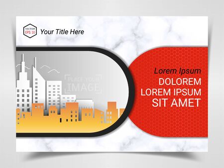 Print Advertising Ready Template, A4 Size Design for Company Marketing Presentation Layout and Covers Design with Space for Your Photo Backgroundのイラスト素材