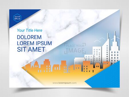 Print Advertising Ready Template, A4 Size Design for Company Marketing Presentation Layout and Covers Design with Space for Your Photo Backgroundのイラスト素材