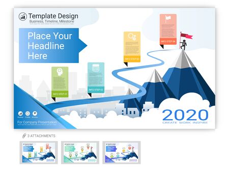 Website template vector set for web page design or company presentation, Easy to editのイラスト素材