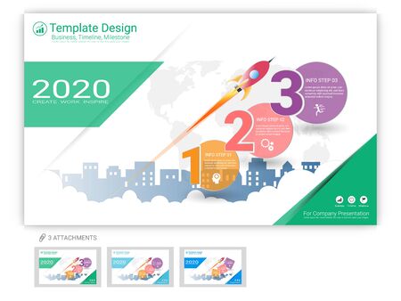 Website template vector set for web page design or company presentation, Easy to editのイラスト素材