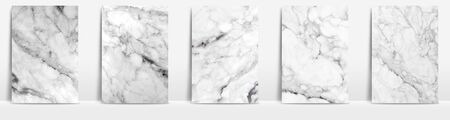 Marble collection abstract pattern texture white and grey background.の写真素材