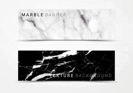 Banner template of black and white marble texture background, with lots of bold contrasting veining and linear style, Suitable for luxury productsのイラスト素材